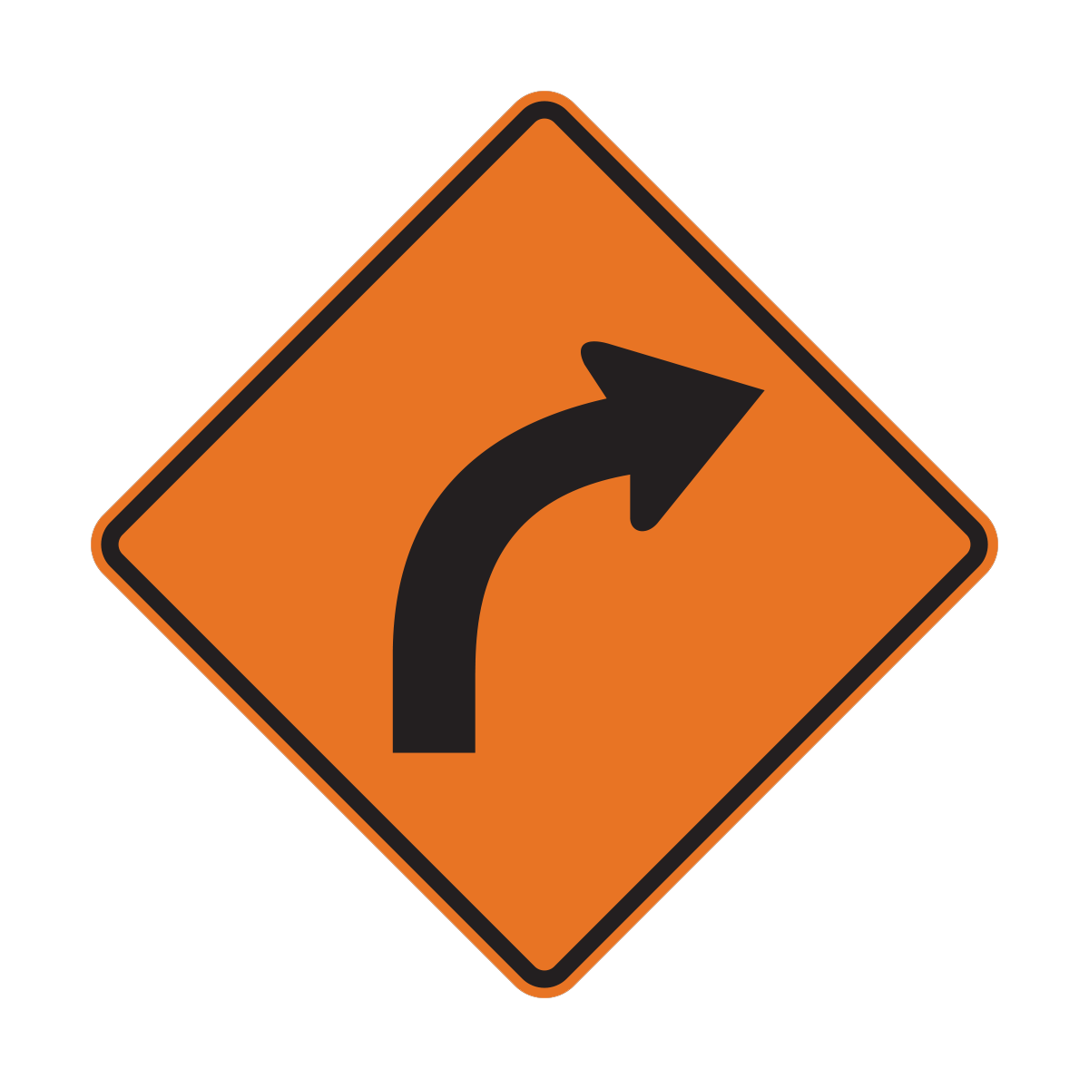 Curve Construction Roadway Sign (W1-2c)
