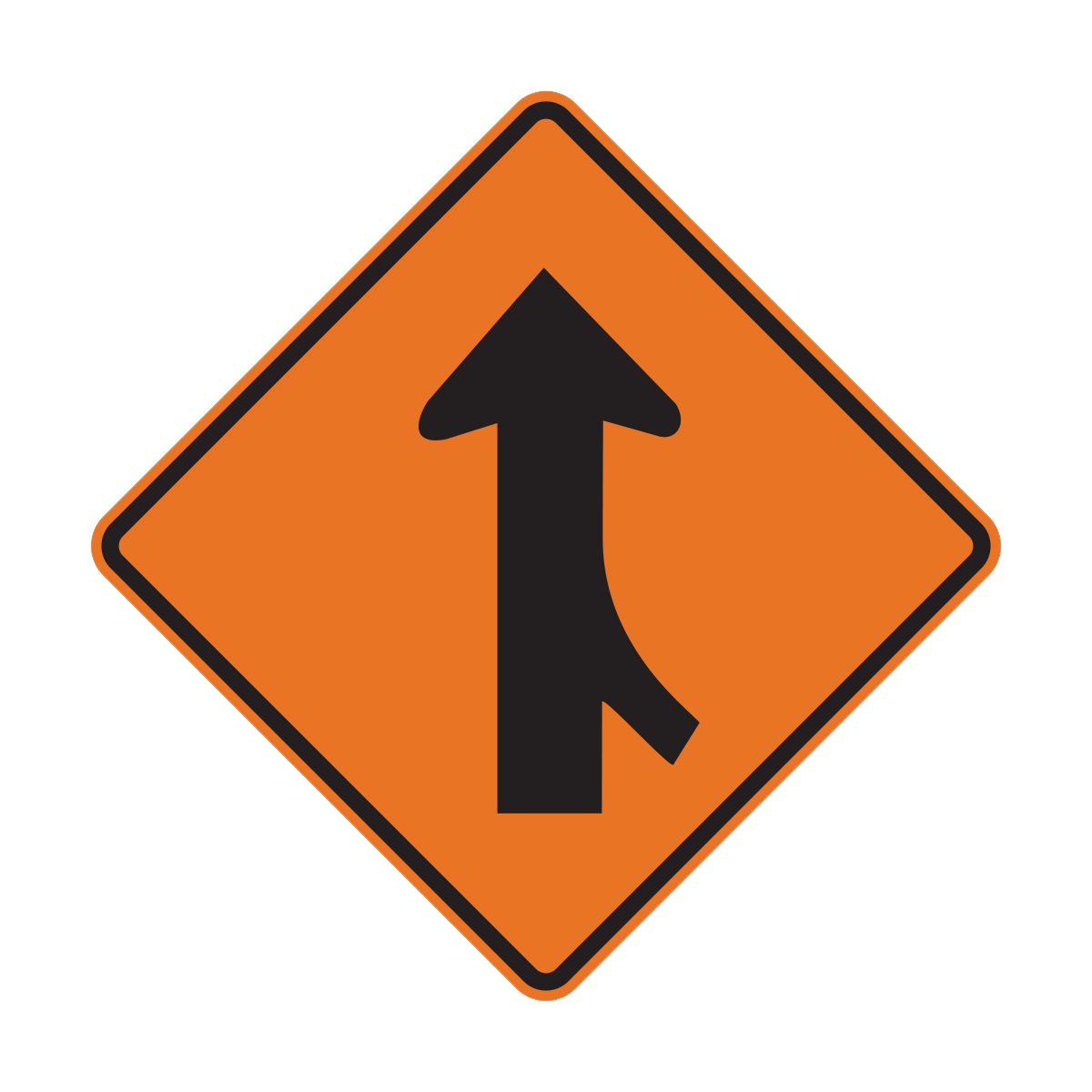 Merge Construction Road Sign (W4-1)
