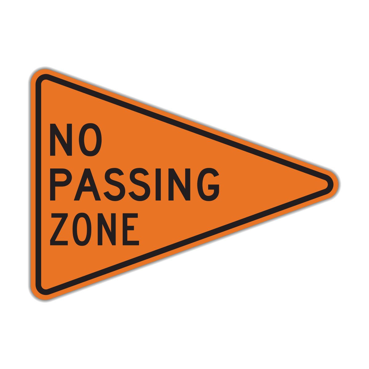 No Passing Zone Construction Roadway Sign (W14-3)