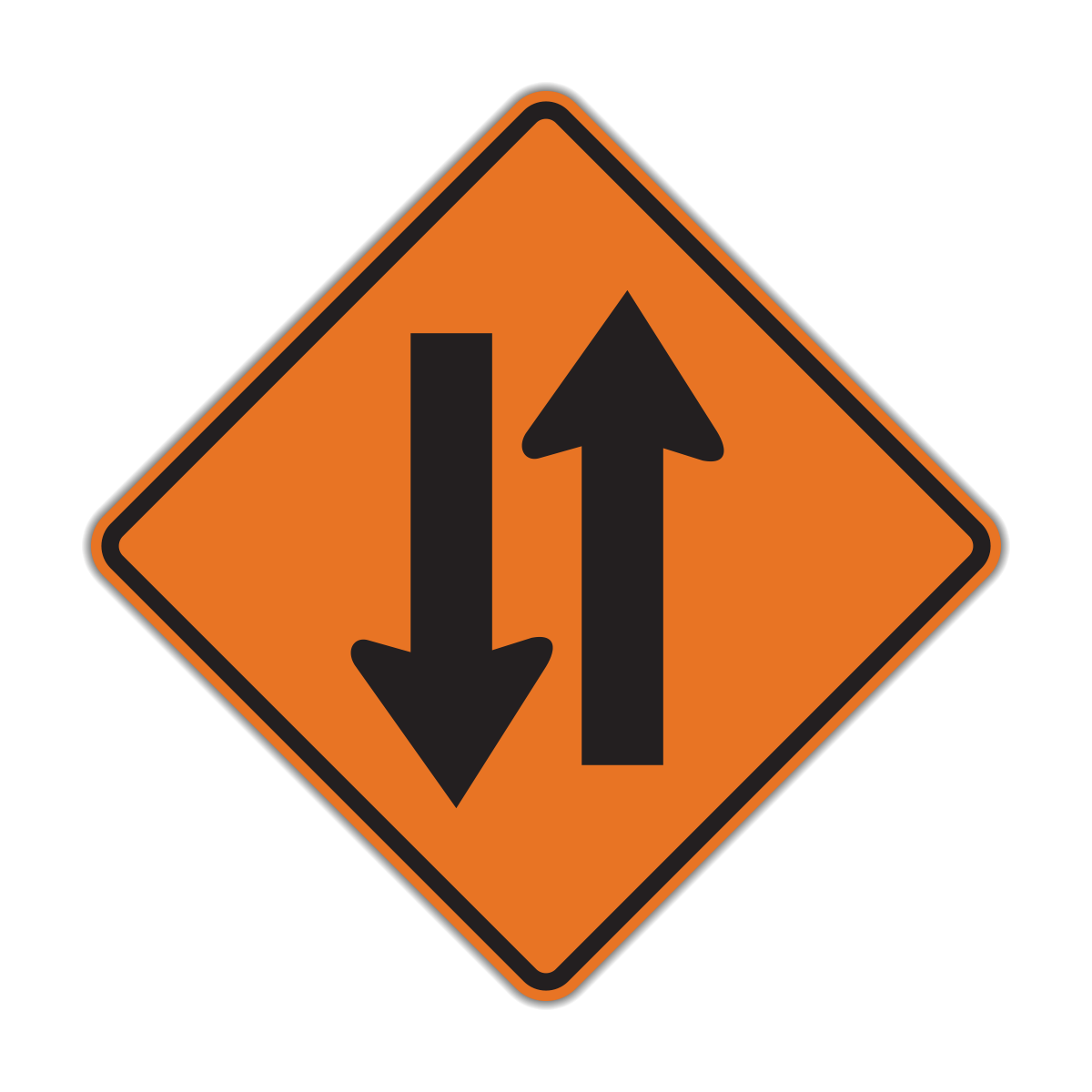 Two-Way Traffic Construction Sign (W6-3c)