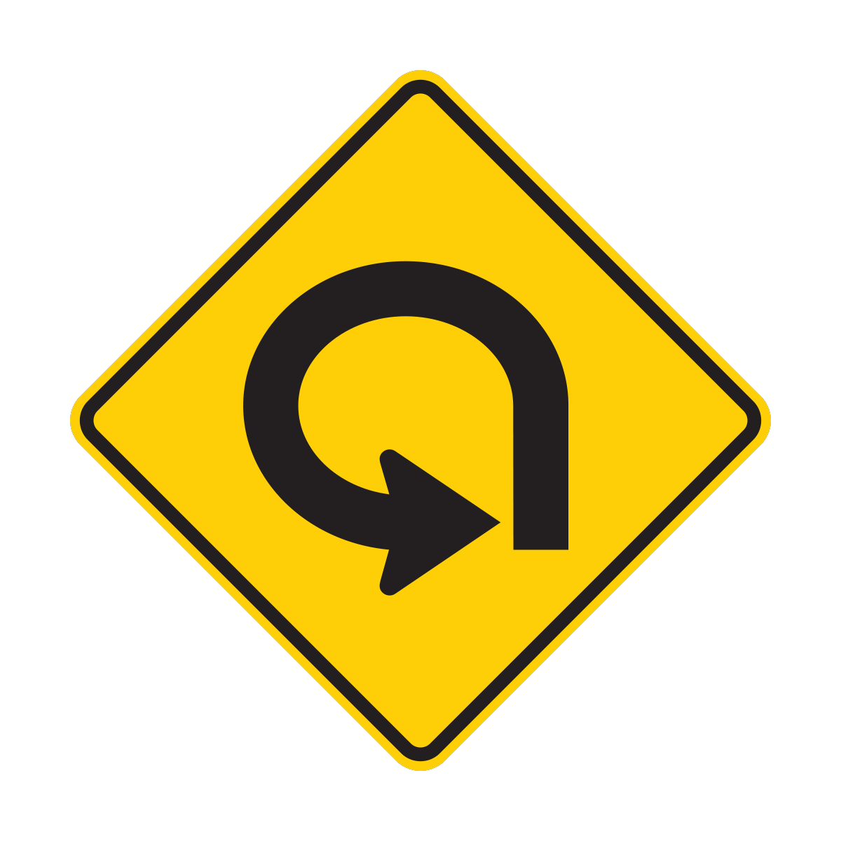 270-Degree Loop Sign (W1-15)
