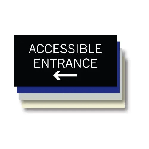 Accessible Entrance ADA Plaque with Arrow