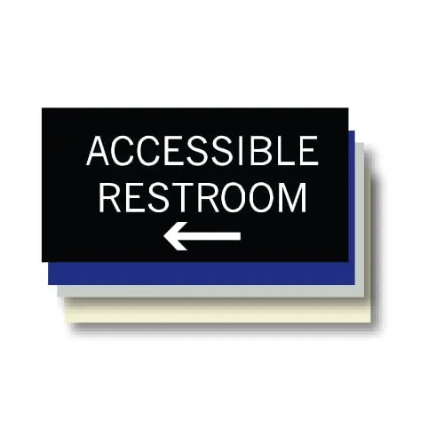 Accessible Restroom ADA Plaque with Arrow