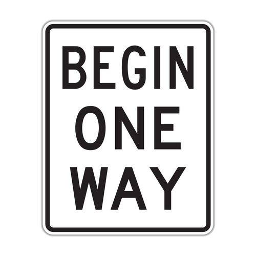 Begin One Way Sign (R6-6)