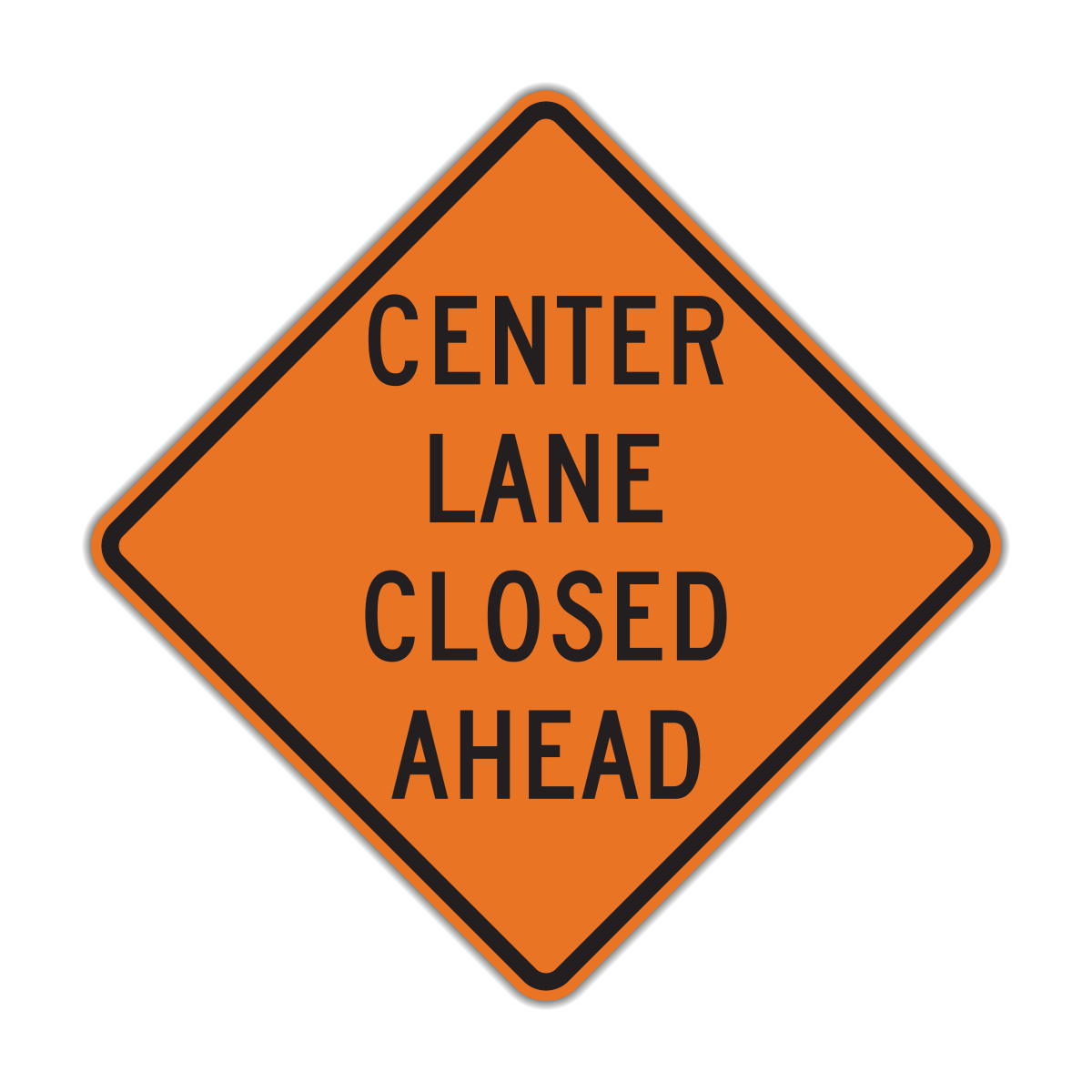 Center Lane Closed Ahead Sign (W9-3)