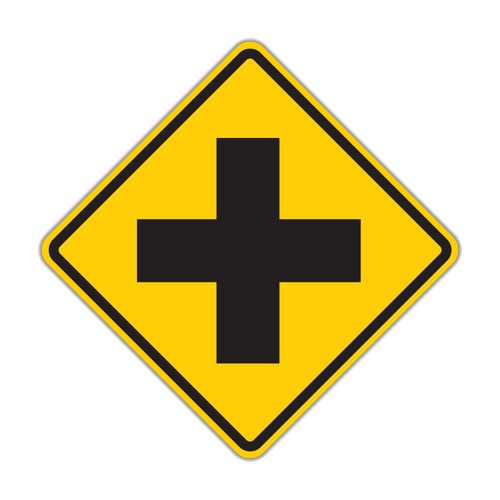 Cross Road Sign (W2-1)