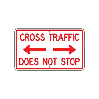 Cross Traffic Does Not Stop Sign (W4-4P)