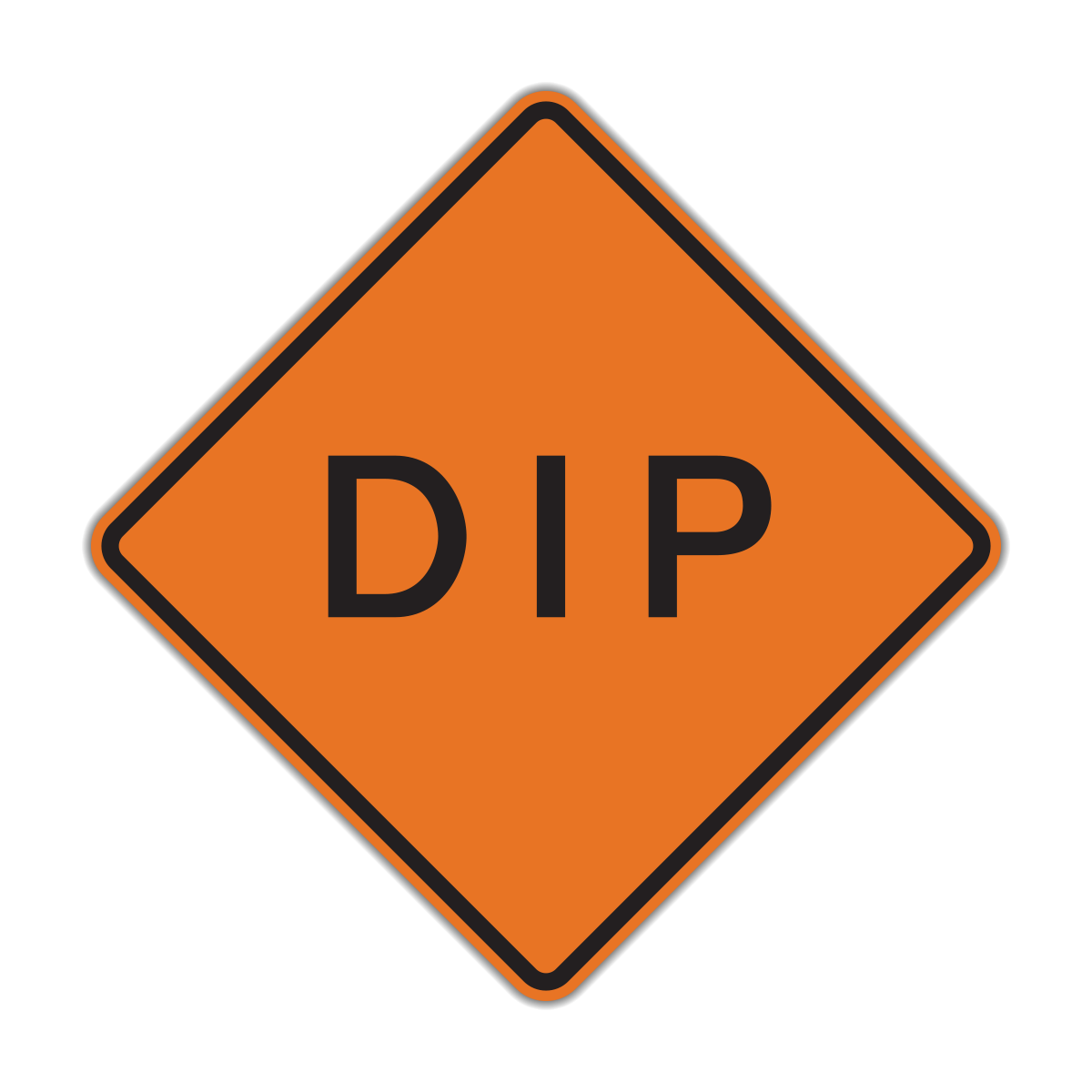 Dip Construction Sign (W8-2c)