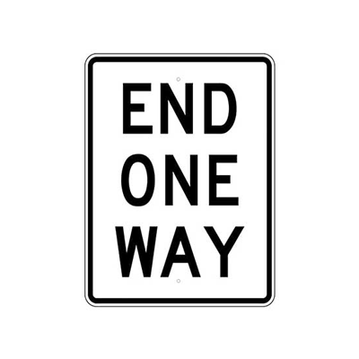 End One Way Sign (R6-7)