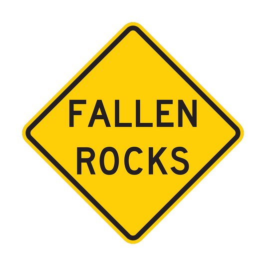 Fallen Rocks Sign (W8-14)