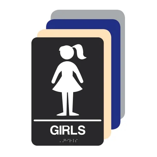 Girls ADA Restroom Braille Sign