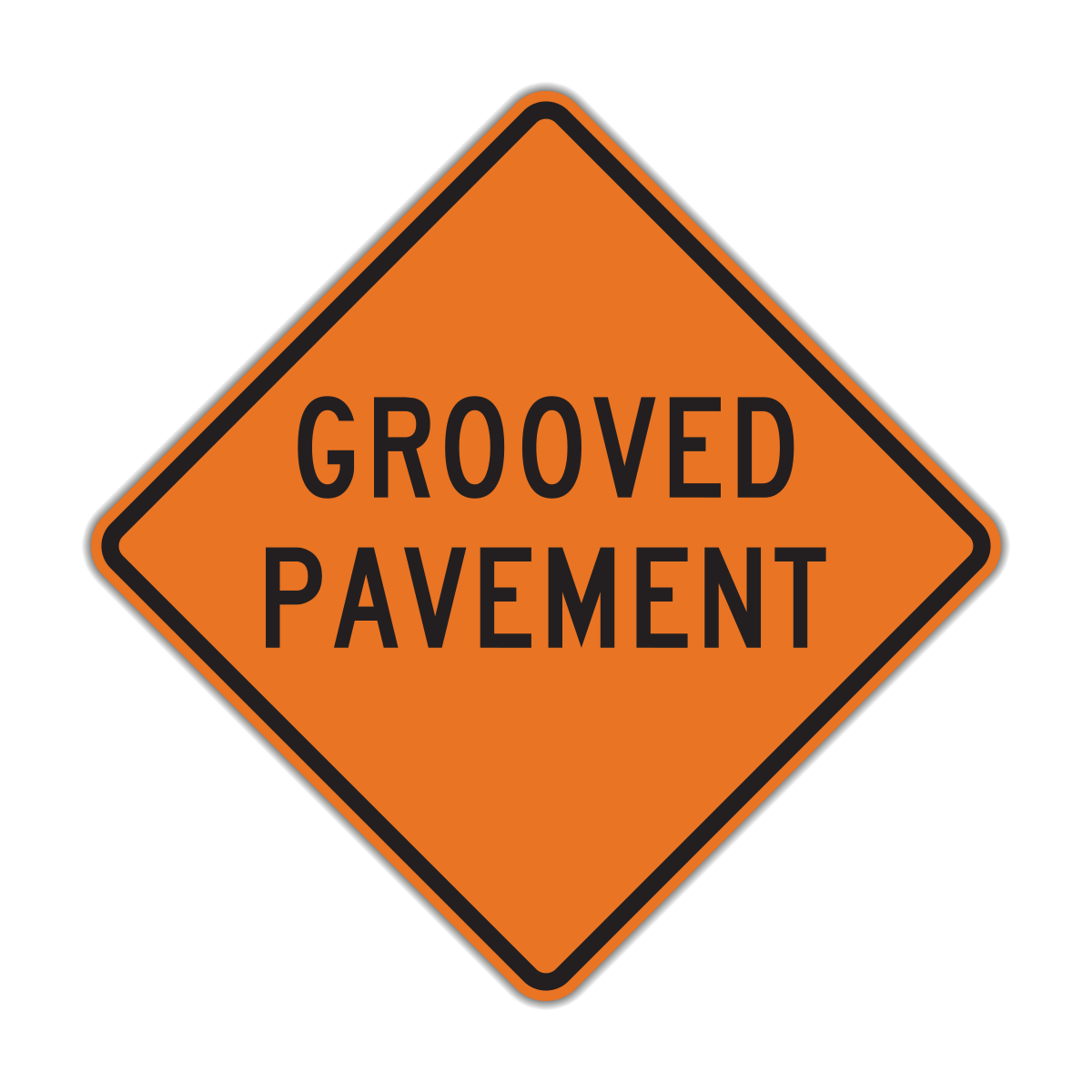 Grooved Pavement Construction Sign (W8-15)