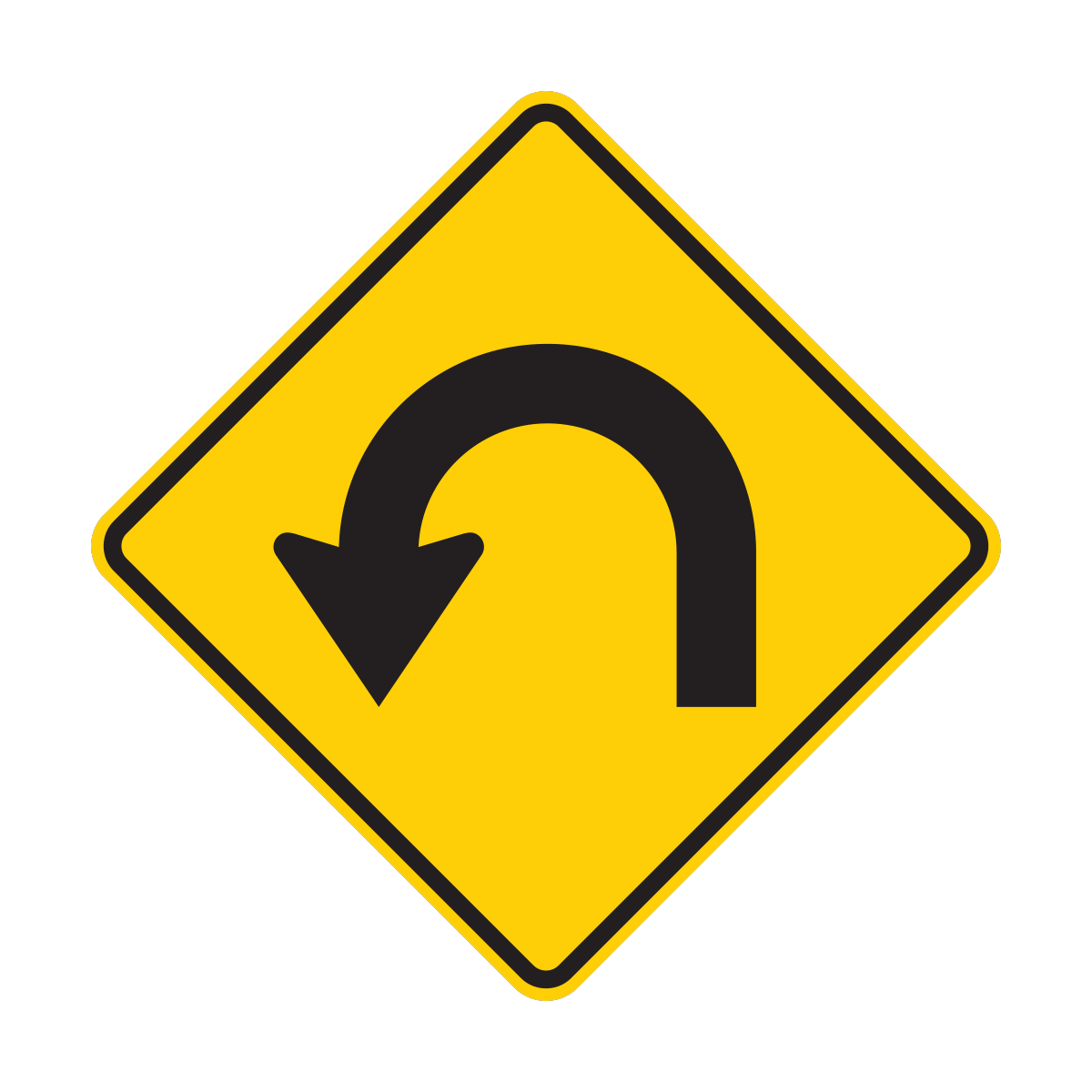 Hairpin Curve Sign (W1-11)