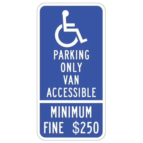 Van Accessible Sign for California with Handicap Symbol