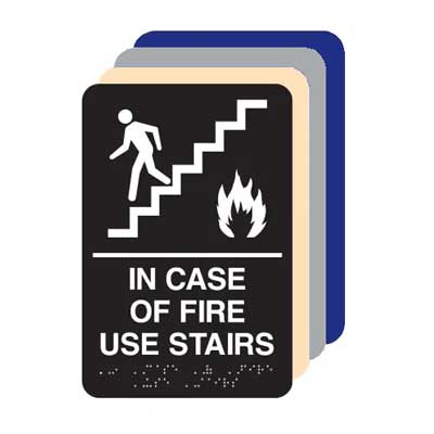 In Case of Fire Use Stairs ADA Compliant Sign