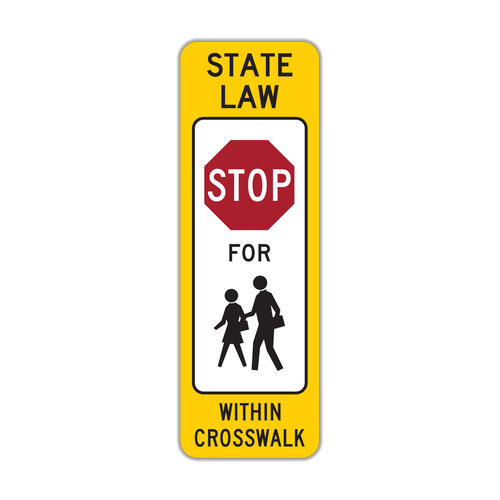 In-Street School Children Crossing Sign (R1-6c)