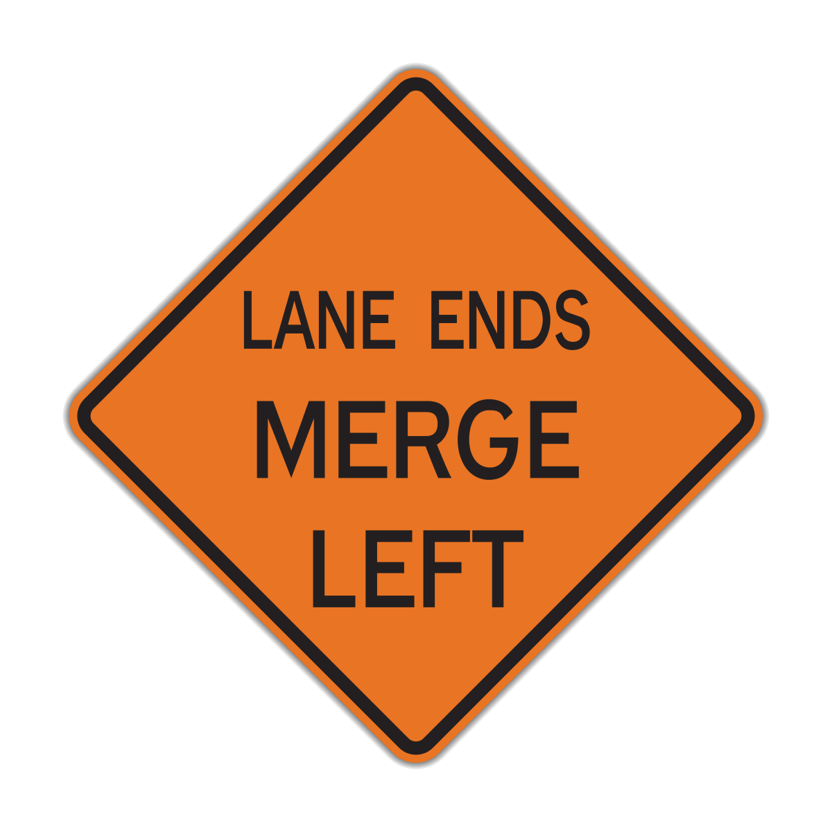 Lane Ends Merge Construction Sign (W9-2)