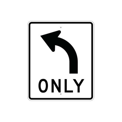 Turn Left or Right Only Sign (R3-5)