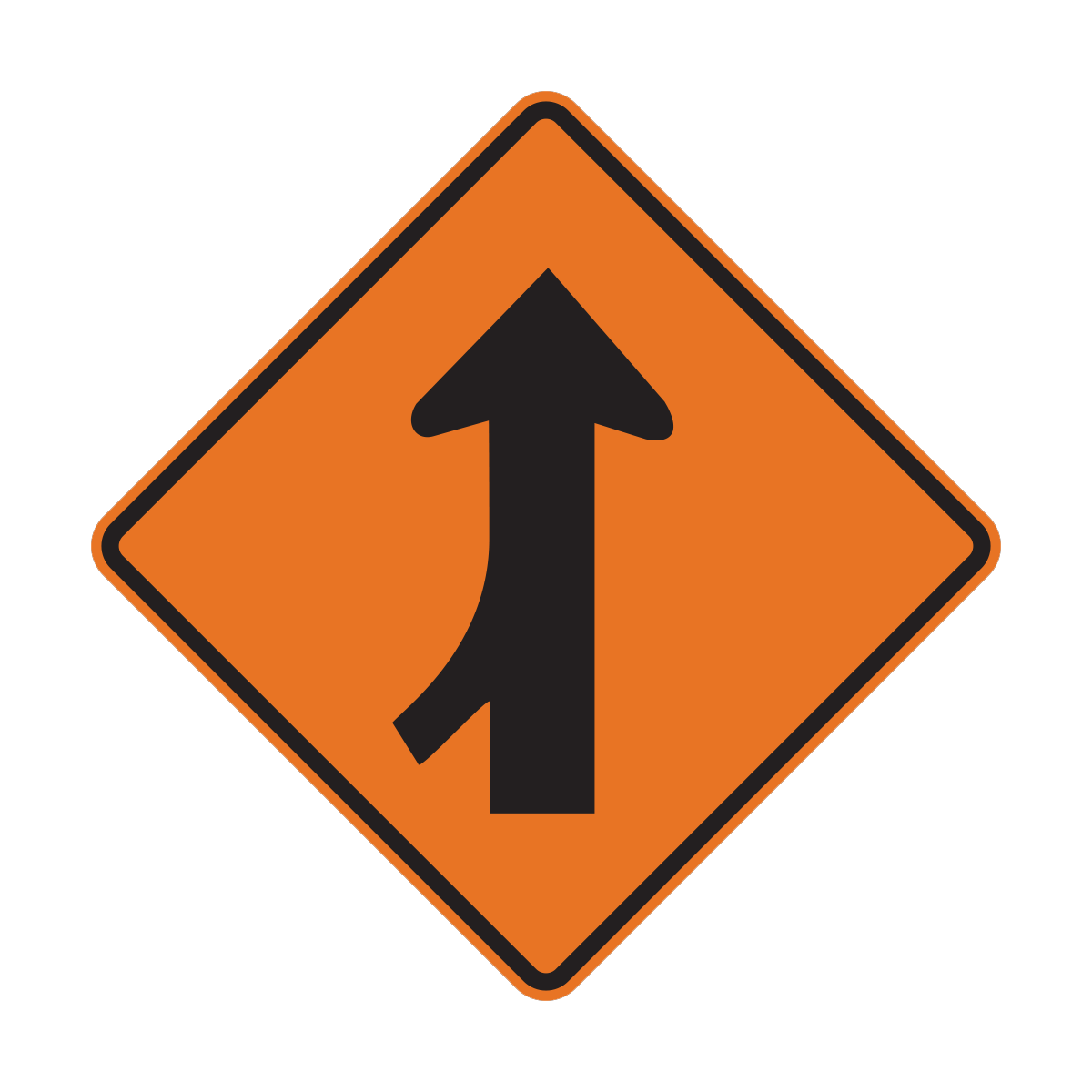 Merge Construction Road Sign (W4-1)
