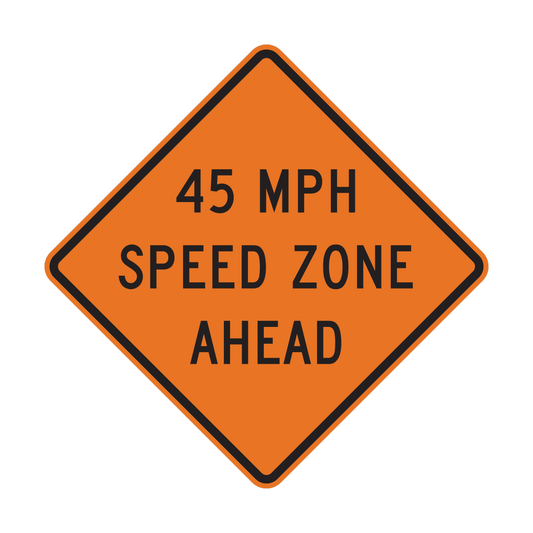XX MPH Speed Zone Ahead Construction Roadway Sign (W3-5a)