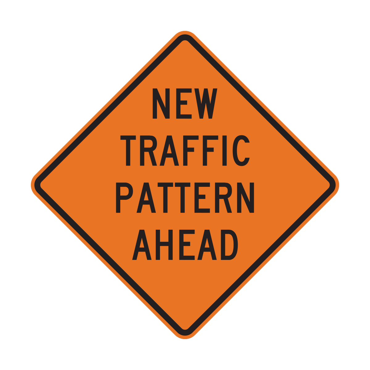 New Traffic Pattern Ahead Construction Sign (W23-2)