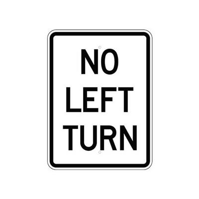 Vertical No Left Turn Sign (R3-2a)