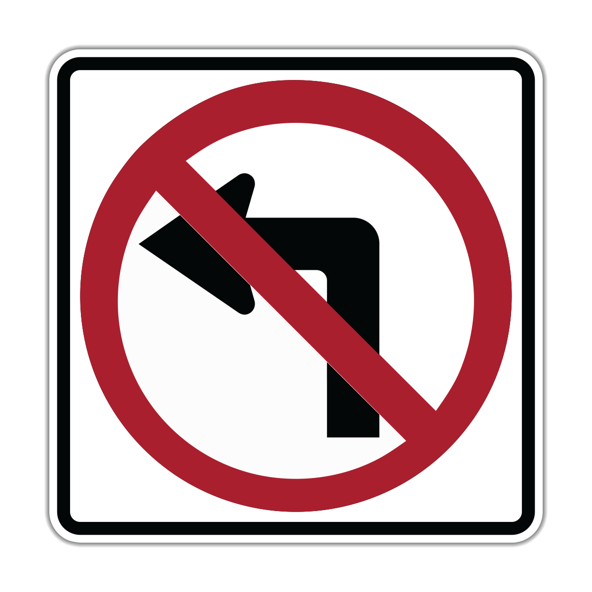 No Left Turn Symbol Sign (R3-2S)