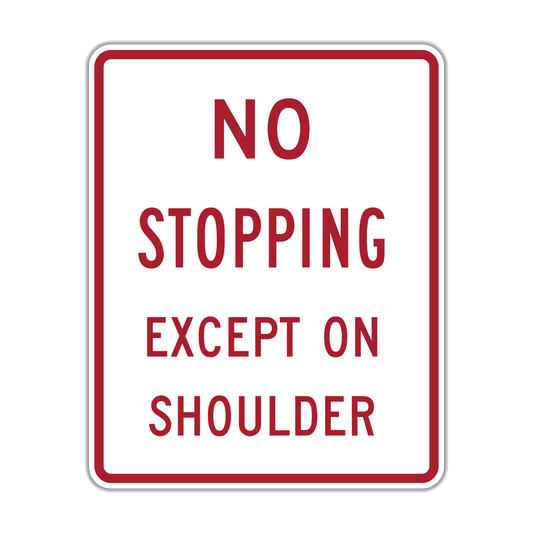 No Stopping Except on Shoulder (R8-6)