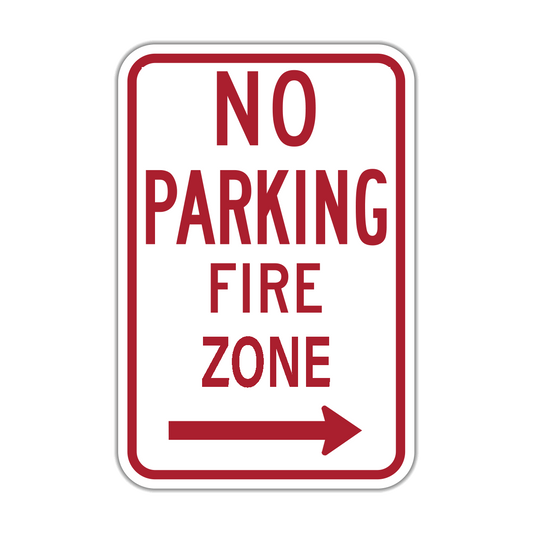 No Parking Fire Zone Sign