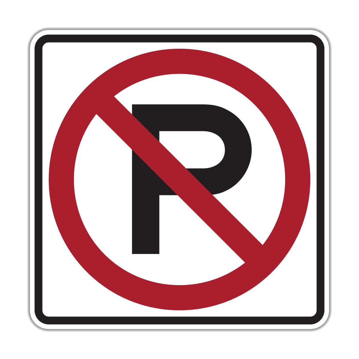 No Parking Symbol Sign (R8-3)