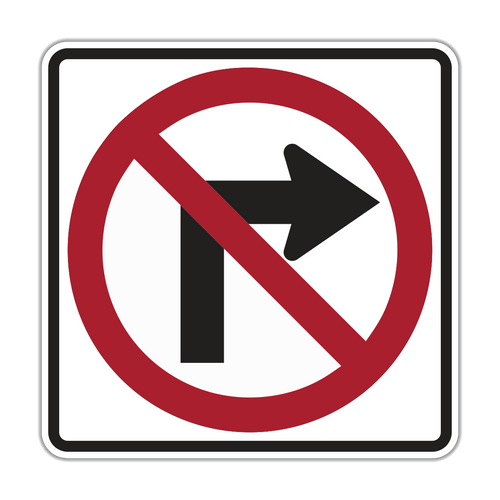 No Right Turn Symbol Sign (R3-1)