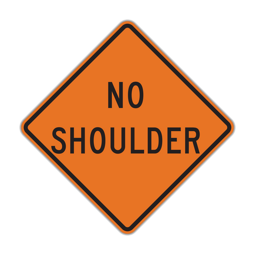 No Shoulder Construction Sign (W8-23)