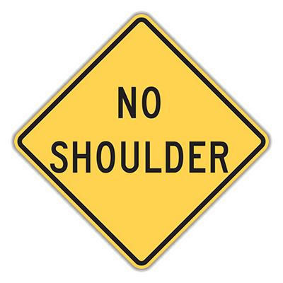 No Shoulder Sign (W8-23)