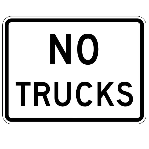 Horizontal No Trucks Sign (R5-2)