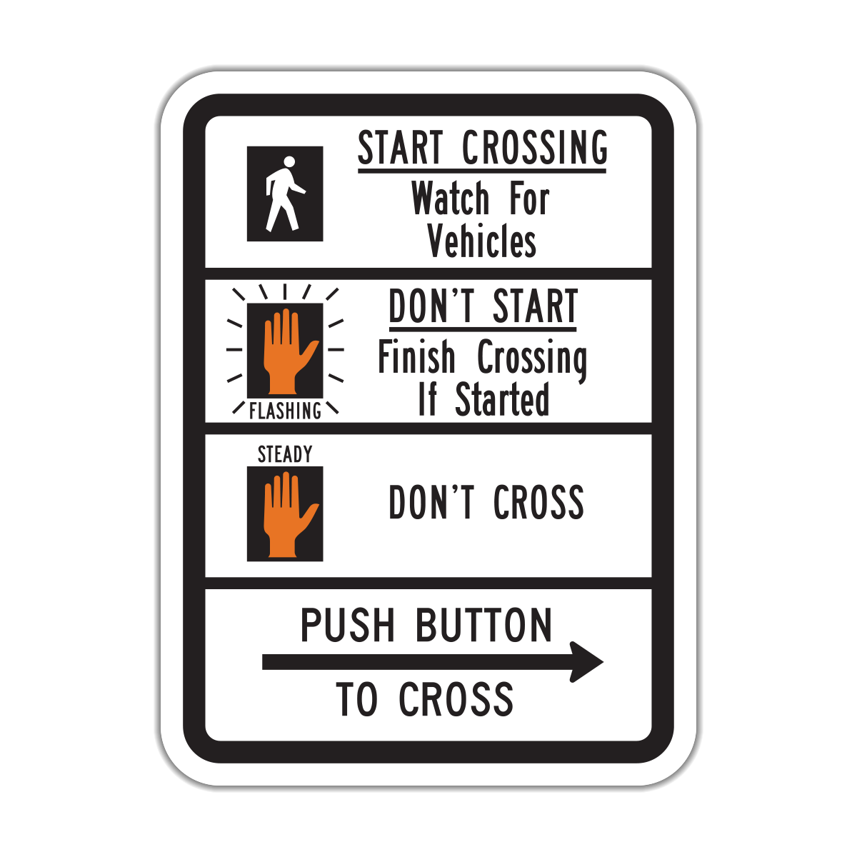 Push Button to Cross Sign (R10-3b)