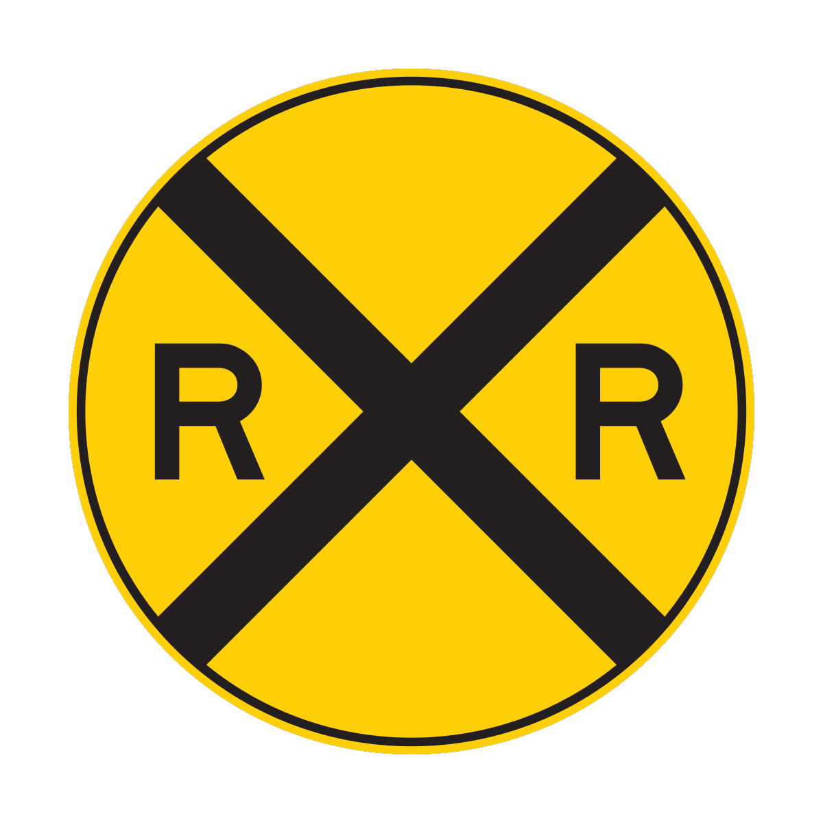 Railroad Crossing Symbol Sign (W10-1)