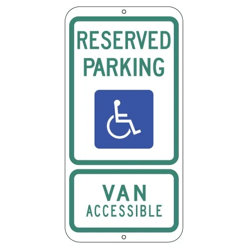 Reserved Parking Handicap Symbol Van Accessible Sign for Texas (R7-8)