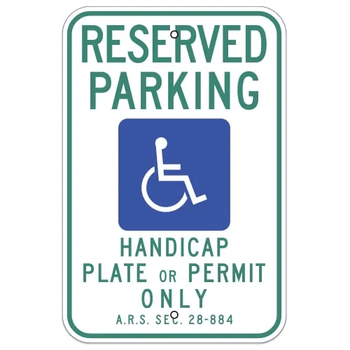 Reserved Parking with Handicap Symbol Sign for Arizona
