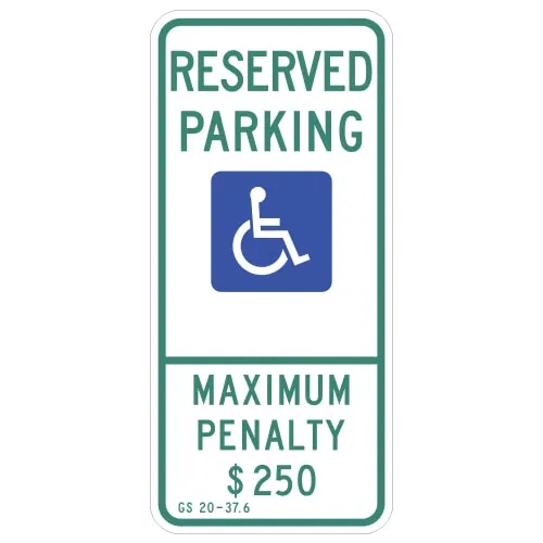 Reserved Parking with Handicap Symbol Sign for North Carolina