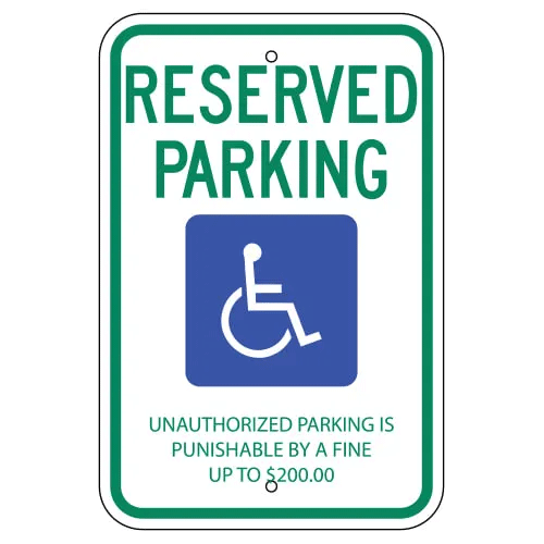 Reserved Parking with Handicap Symbol Sign for Tennessee