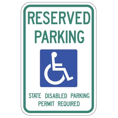 Reserved Parking with Handicap Symbol Sign for Washington State