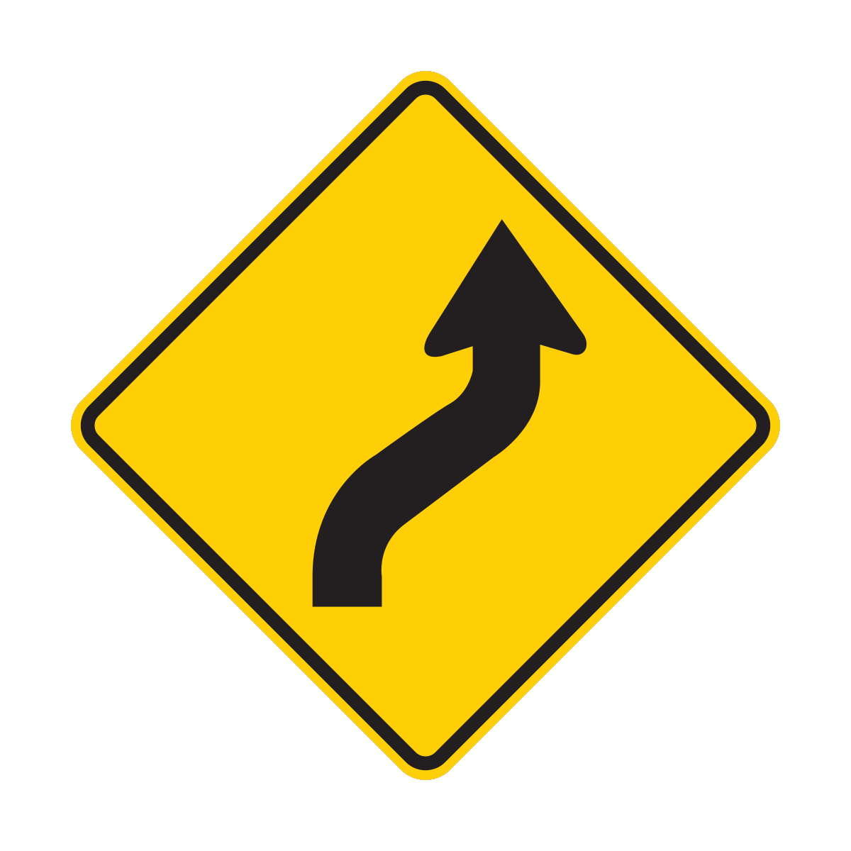 Reverse Curve Sign (W1-4)