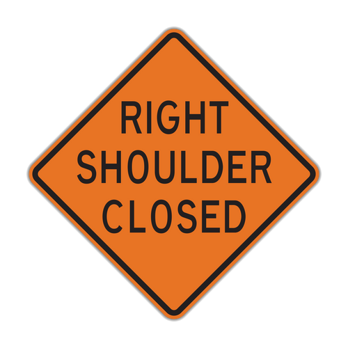 Shoulder Closed Sign (W21-5a)