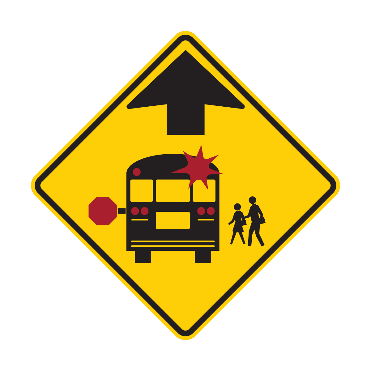 School Bus Stop Ahead Symbol Sign (S3-1)