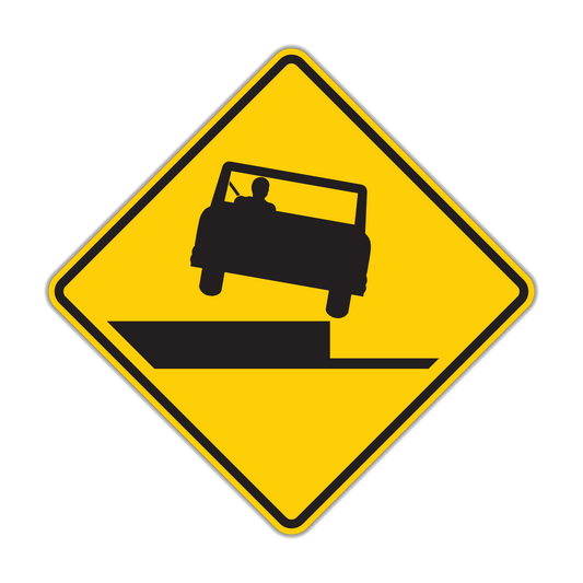 Shoulder Drop-Off Symbol Sign (W8-17)