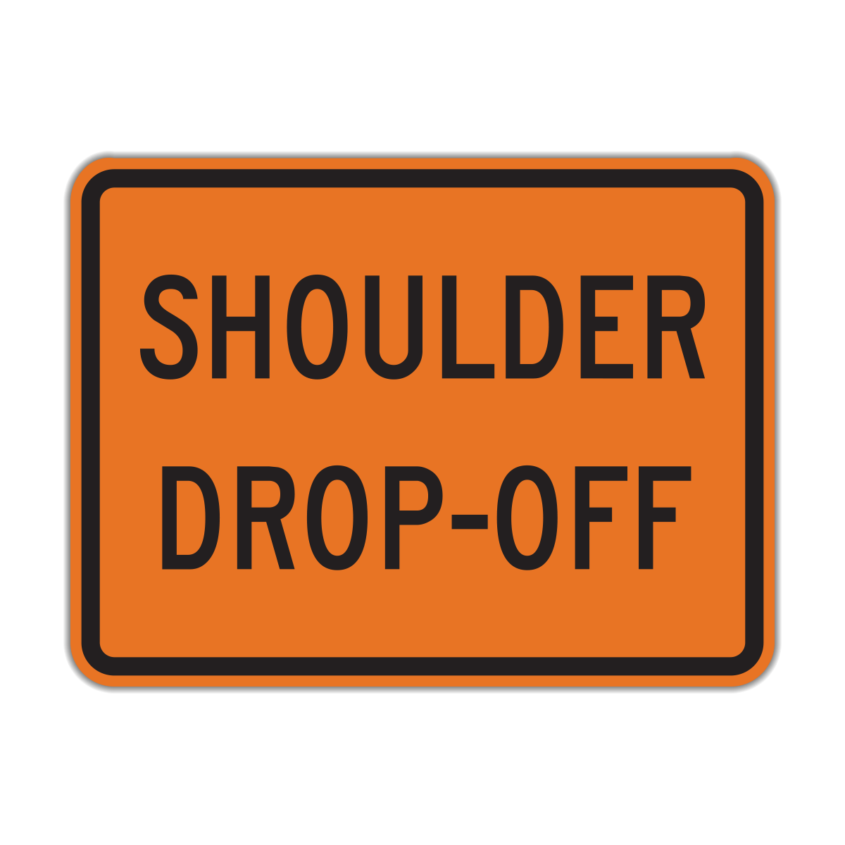 Shoulder Drop-Off Construction Road Work Warning Sign (W8-17p)