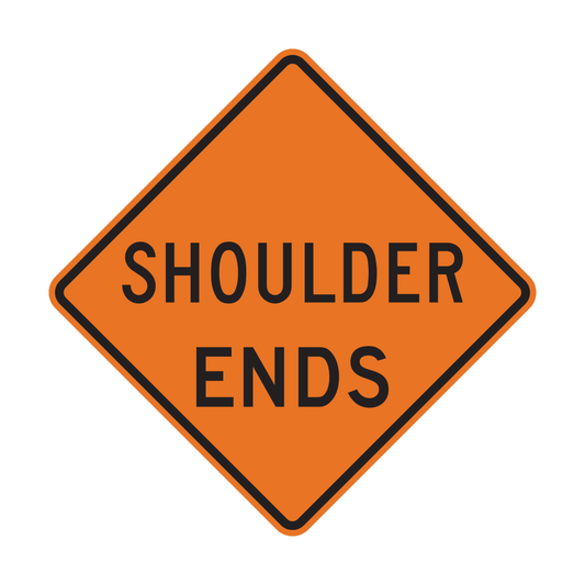 Shoulder Ends Road Construction Sign (W8-25)