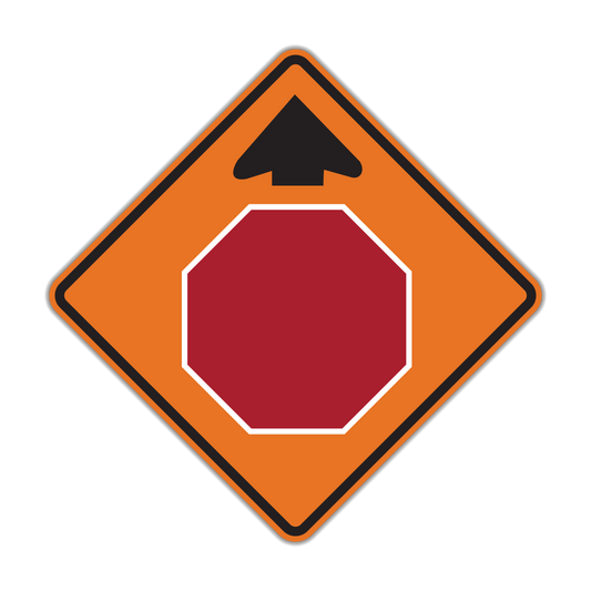 Stop Ahead Symbol Construction Sign (W3-1C)