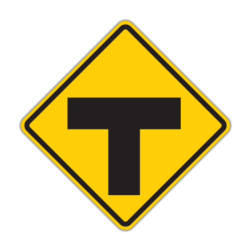 T Intersection Symbol Sign (W2-4)