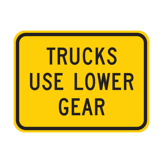 Trucks Use Lower Gear Sign (W7-2bP)